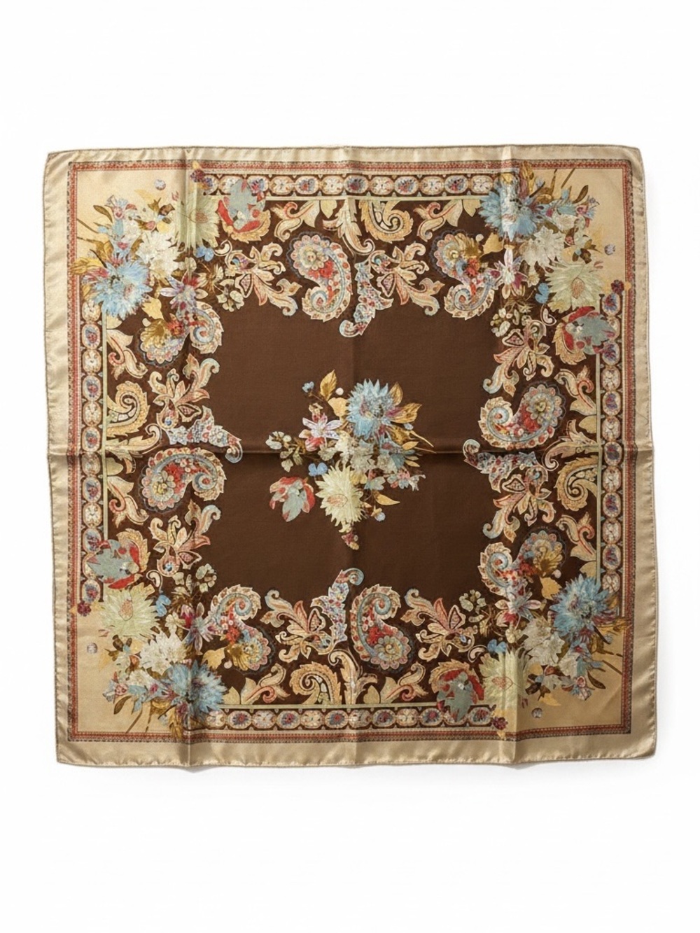 Wild Rag Cream, Orange and blue Paisley NWOT